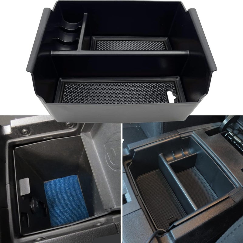 EVTIME Compatible with Jeep Wrangler JK and JKU Accessories 2011-2018 Center Console Organizer Tray (Black) - Image 1